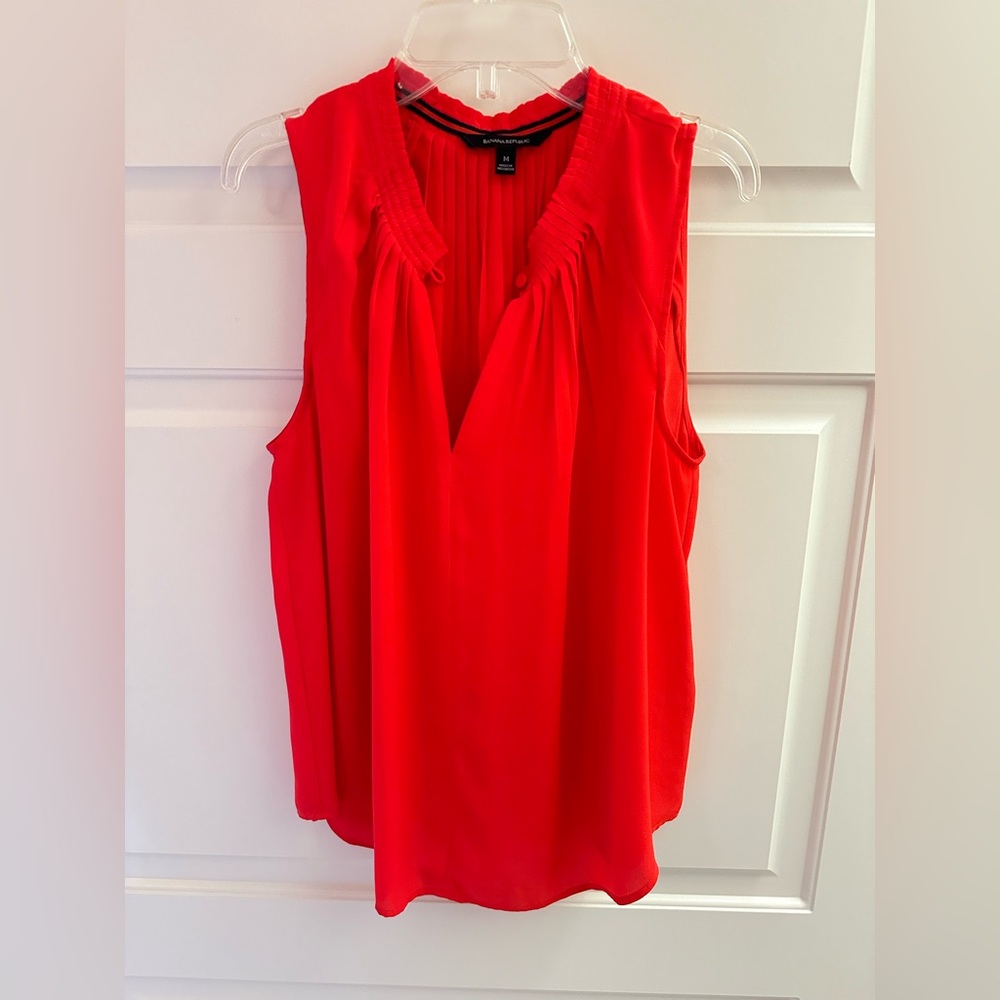 Banana Republic Red Sleeveless Tank Top Blouse